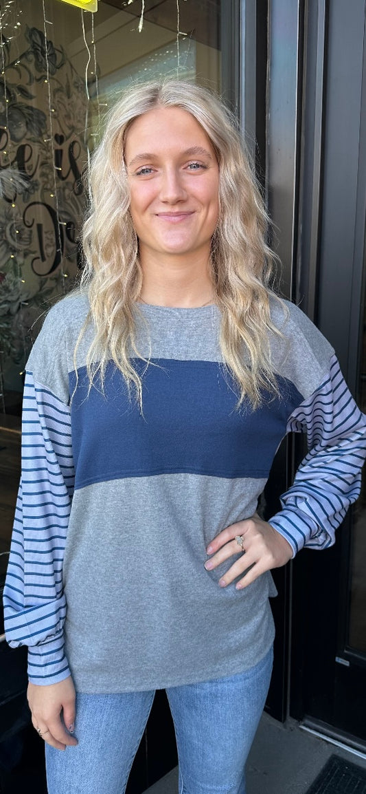 Fade to Gray Striped Top