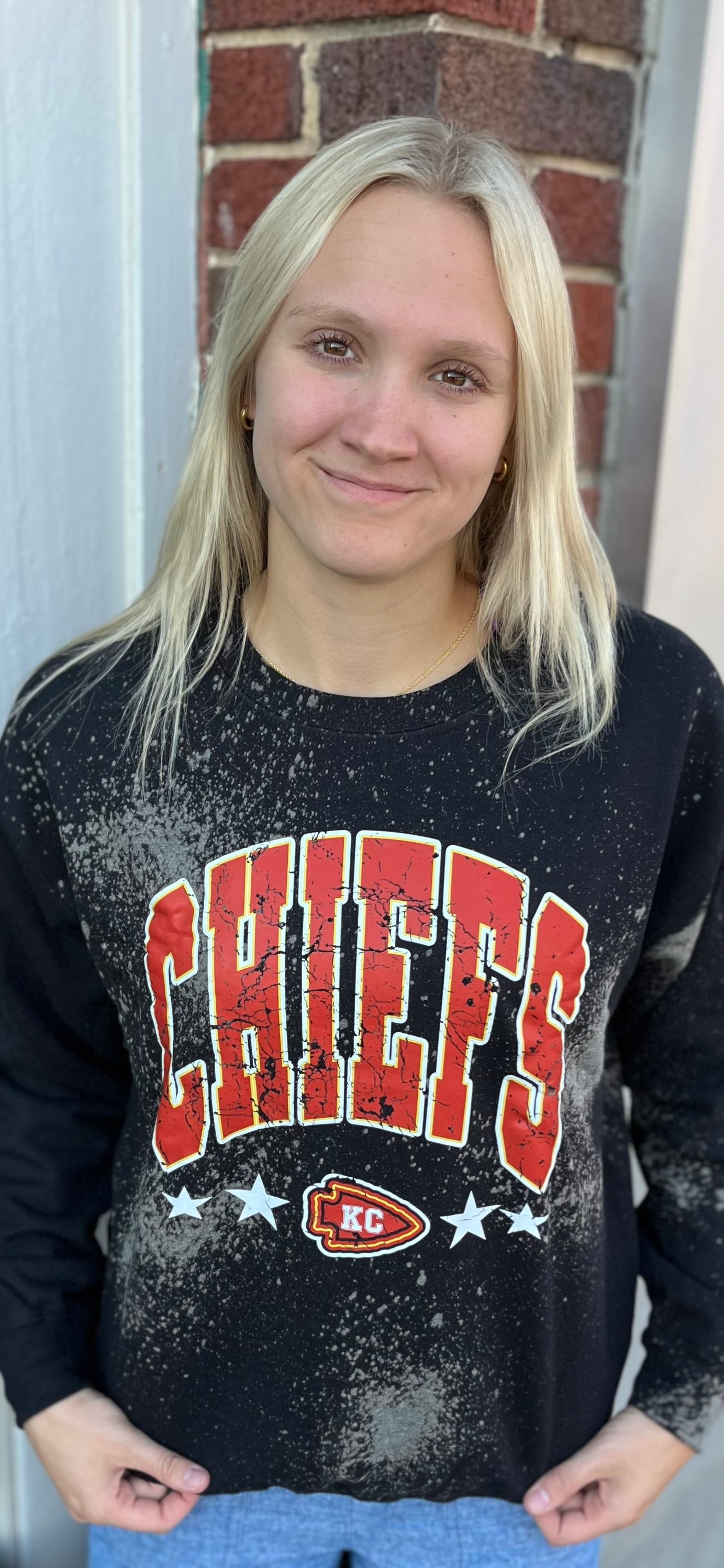 KC Chiefs Stars Bleached Sweatshirt