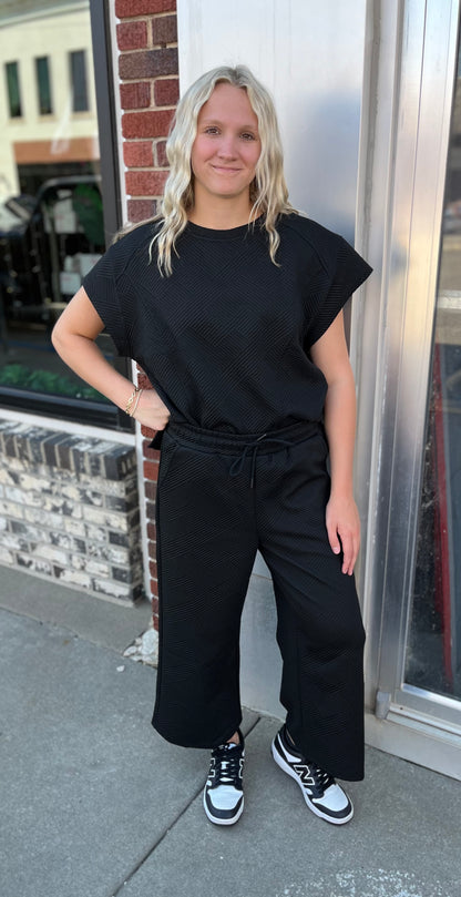 Black Straight Lounge Pant