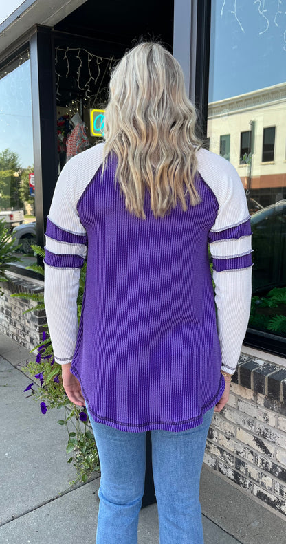 Purple Wave Rib Tunic