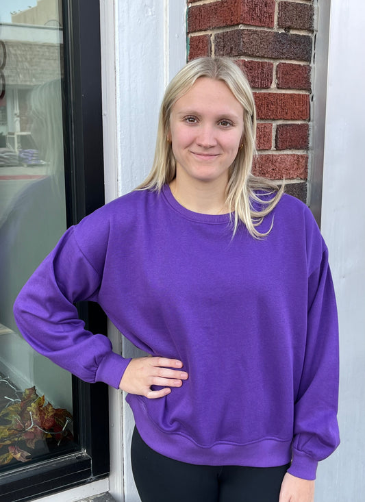 Purple Shoreline Fleece Sweatshirt