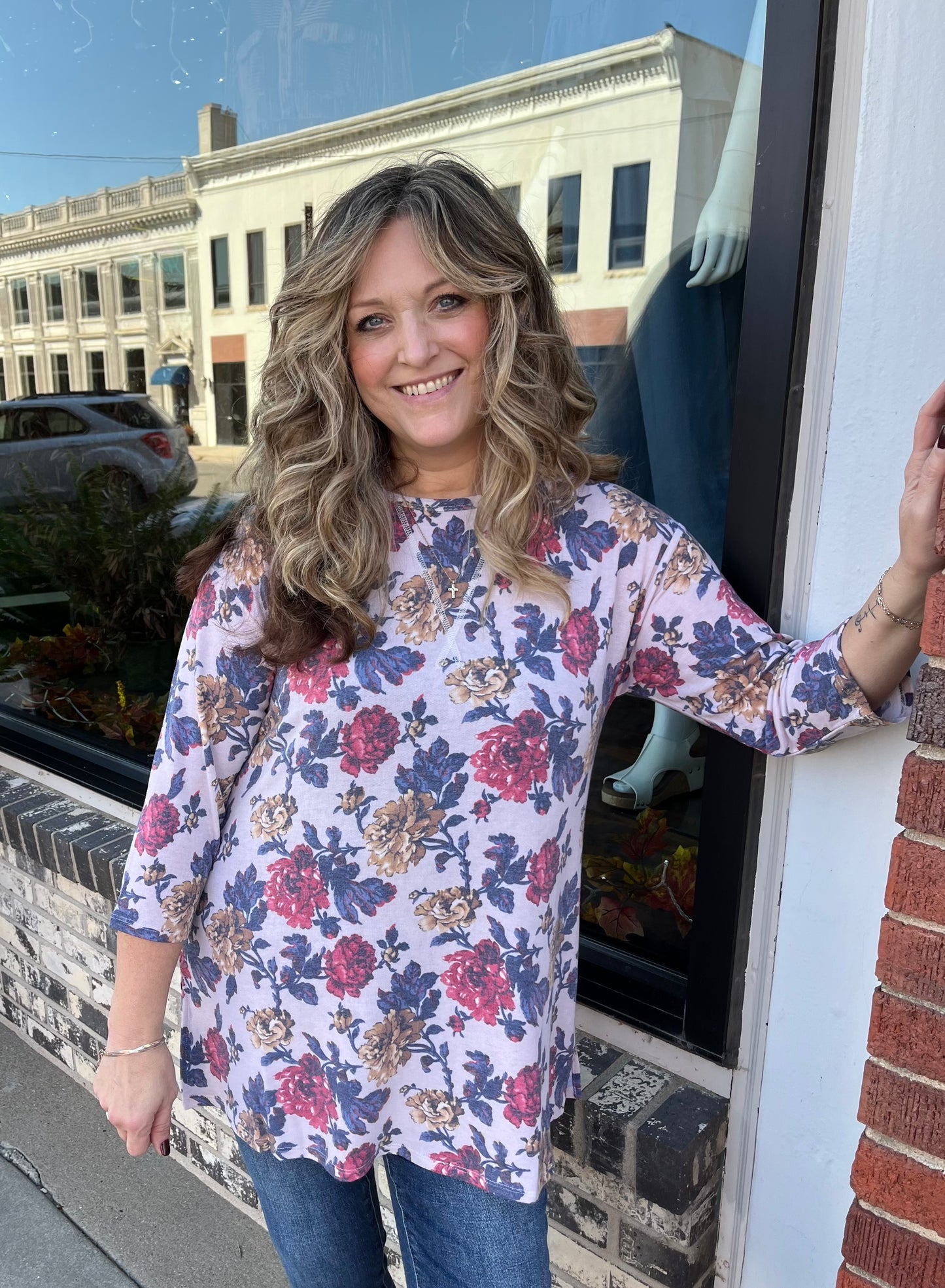 Fall Floral Tunic Top