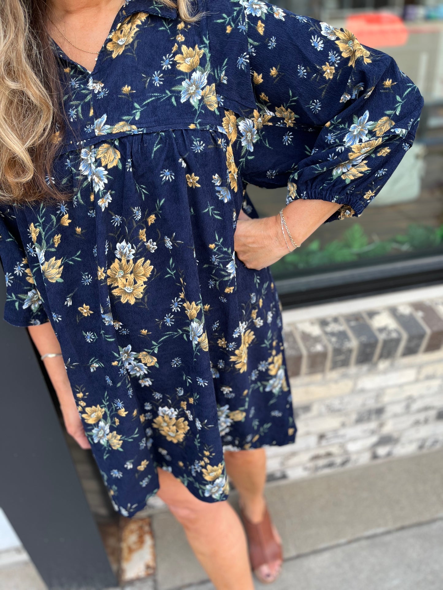 Navy Days Floral Dress