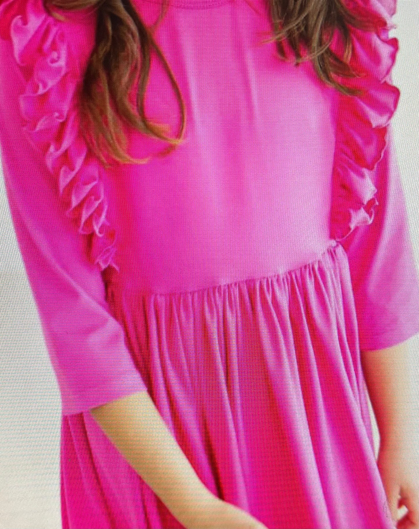 Hot Pink Ruffle Twirl Dress