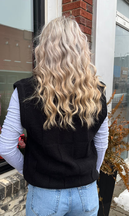 Black Crop Sweater Vest