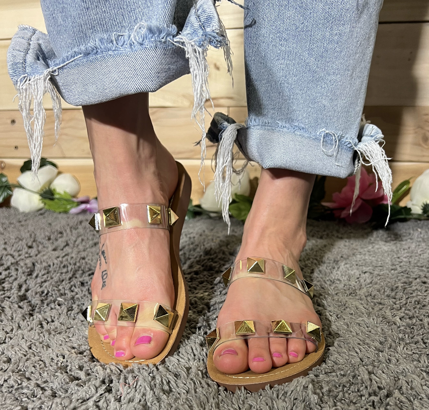 Clear Rhinestone Sandal