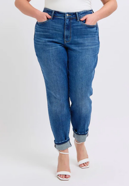 Judy Blue Vintage Cuff Boyfriend - Plus Size