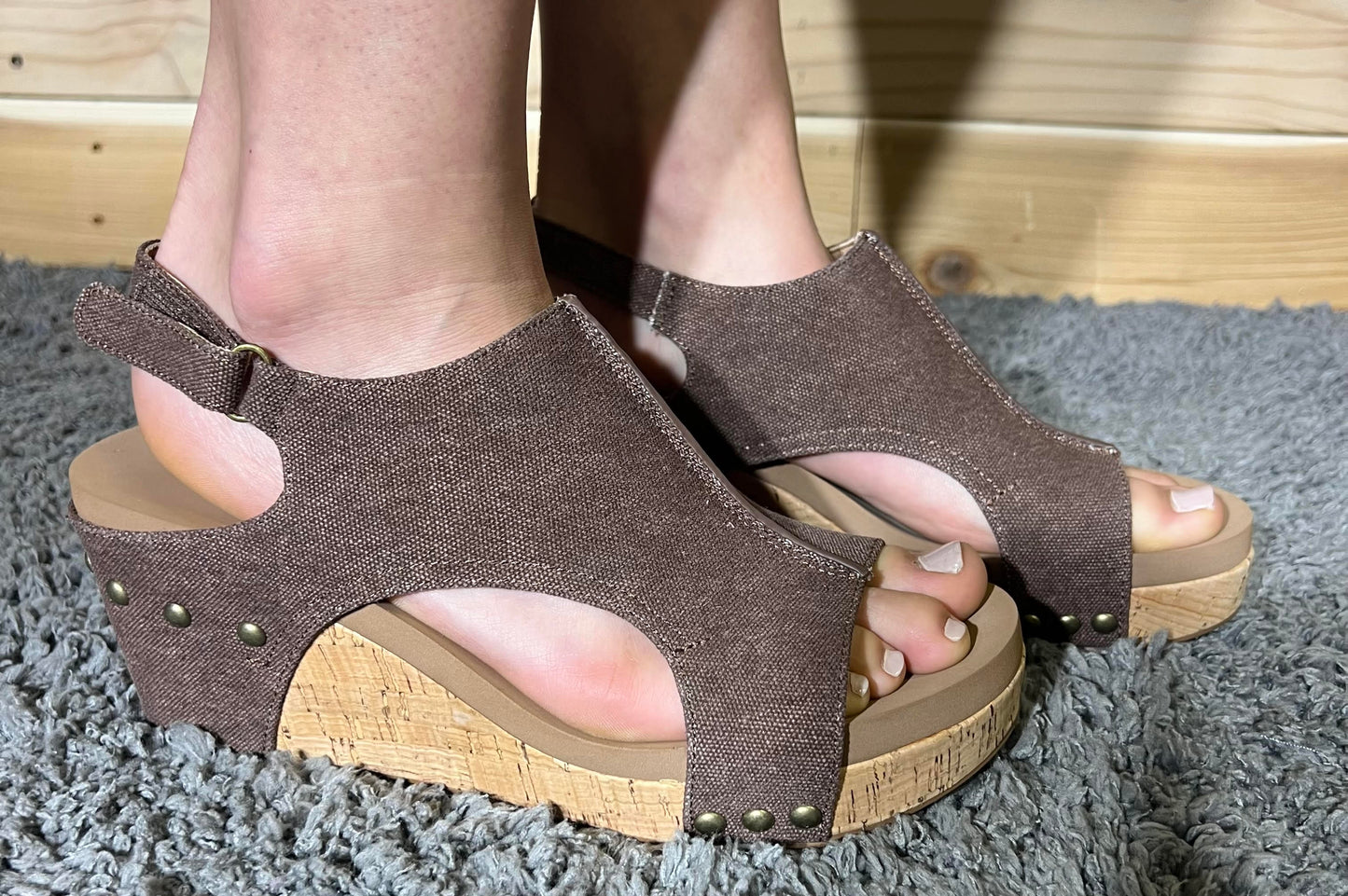 Carley-Brown Washed Canvas Sandal